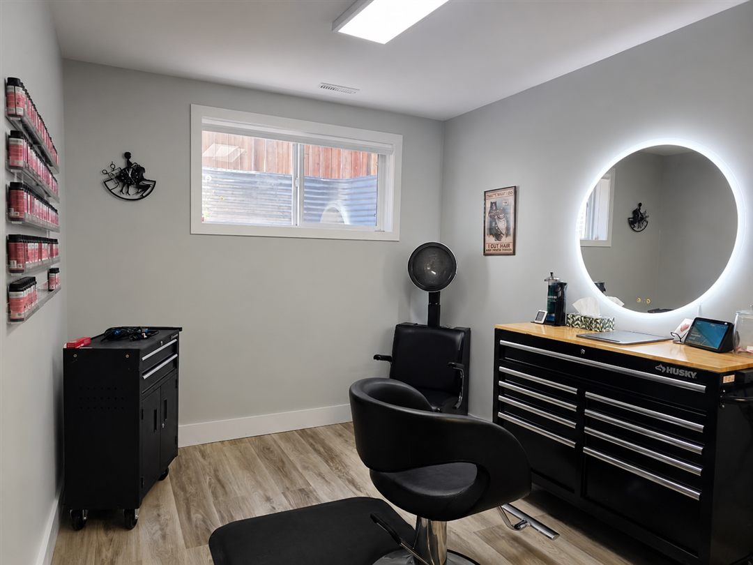 Heidi's private home hair salon room in Lethbridge